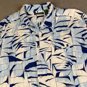 Cubavera Shirt Men 3XLT Blue Button Floral Viscose Hawaiian Camp Aloha Big Tall